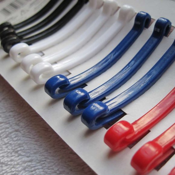 12 Just Basic All Plastic Hair Barrettes Clips Pins Design No Metal Allergy Safe - Picture 10 of 16